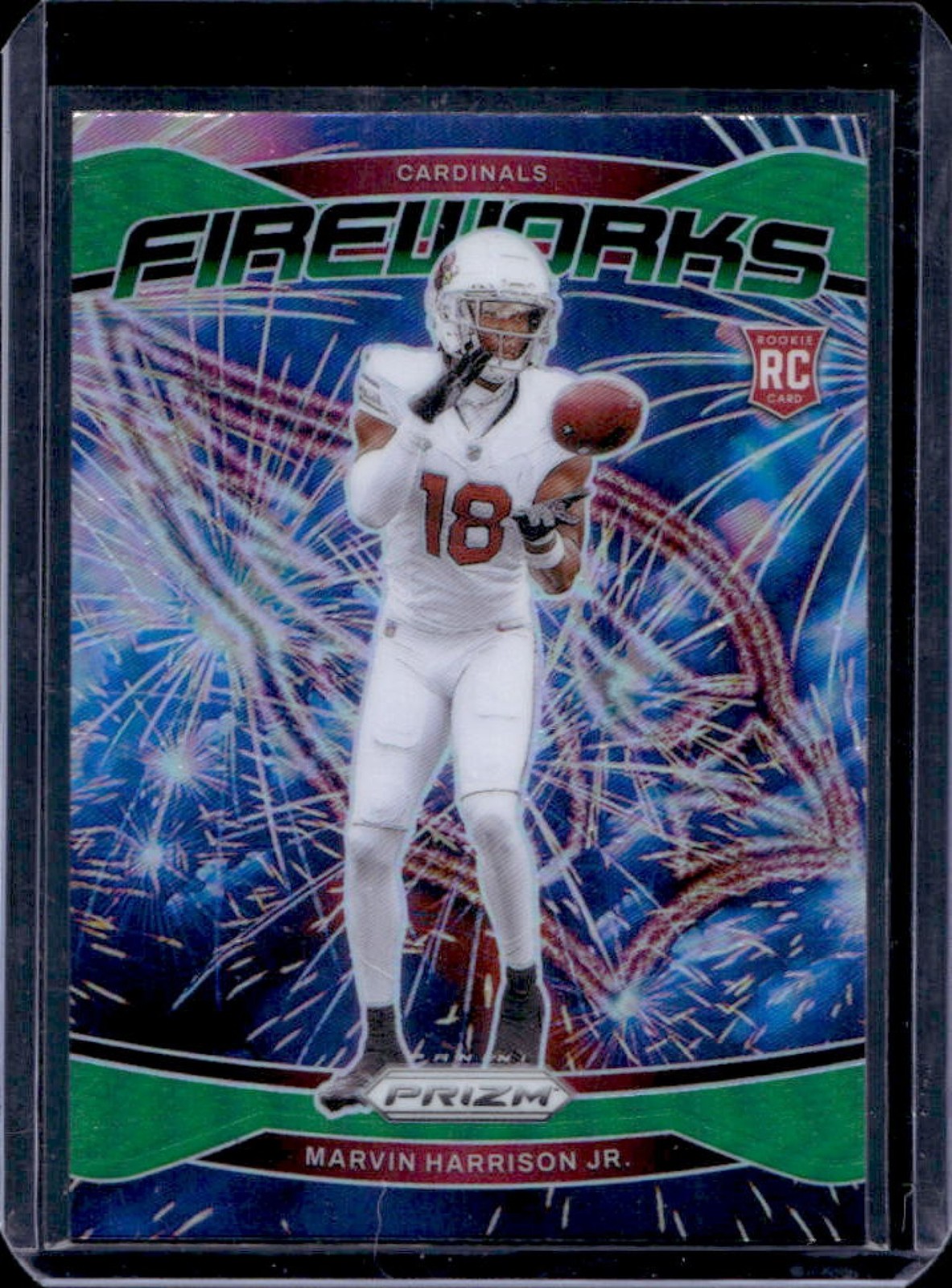 2024 Prizm Marvin Harrison Jr. Fireworks RC Green #20 Cardinals