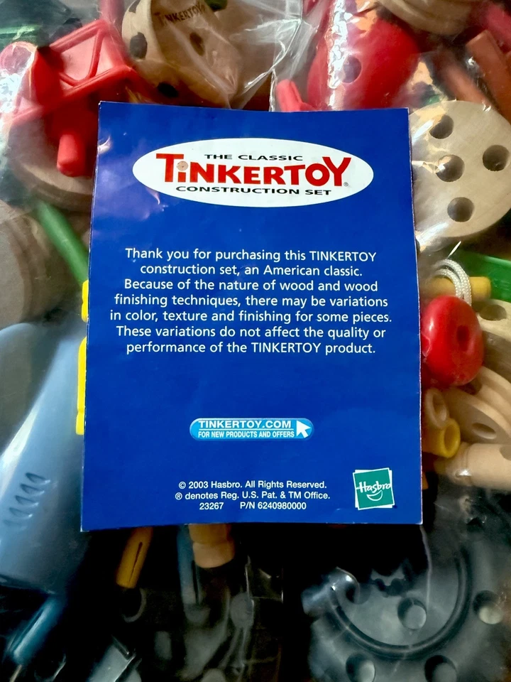 Tinkertoy Classic Construction Set 2003 Hasbro Mixed Lot 5.6 lbs Wood & Plastic - Image 3 of 4