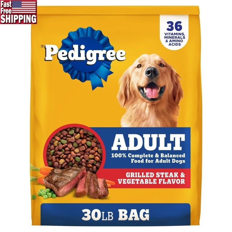 Adult Dog Food Dry Kibble High Protein Omega 6 Prebiotic Fiber Healthy Skin New