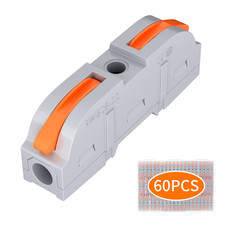 60 PCS Wire Connectors Kit, 1 to 1 Inline Electrical Lever Wire