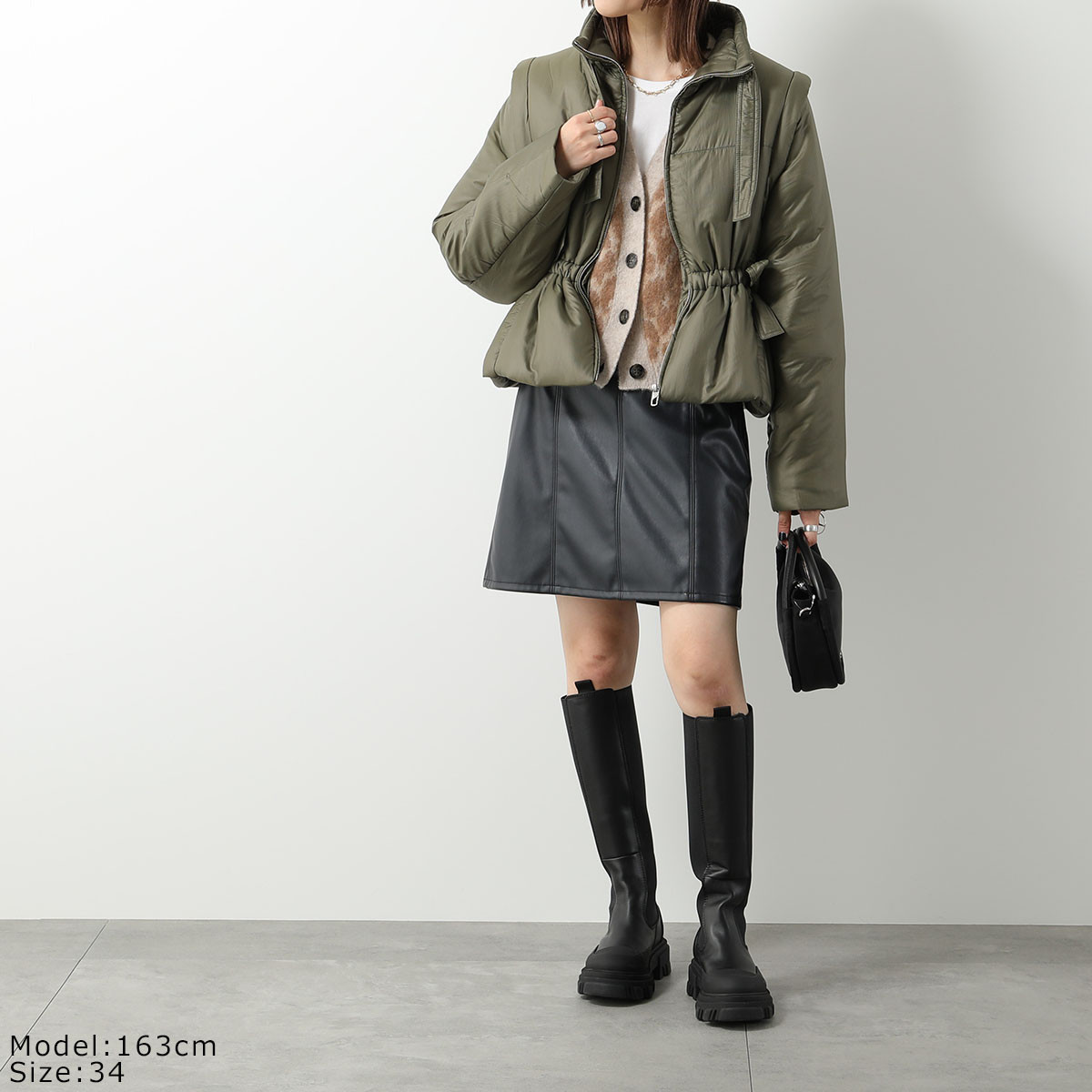 【GANNI】Shiny Quilt Vest Jacket Ganni Shiny Quilt Vest Green Vests GANNI