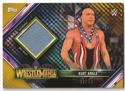 Kurt Angle #MR-KA 2019 Topps WWE Road to Wrestlemania Mat Relics card