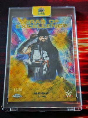 WWE Topps Chrome 2026 LOGOFRACTOR Bray Wyatt Era of Excellence /50 Gold