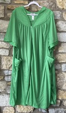 Anthony Richards House Dress Robe Green MuMu Size 6X Snap Button Front