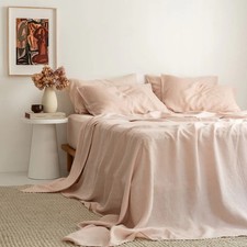 Linen flat bed sheet 100 linen material stonewashed linen bedding Twin Full