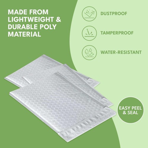 #5 sobres de burbujas de polietileno paquete impermeable sobre sobres acolchados de 10,5 X 16 pulgadas... - Imagen 5 de 6