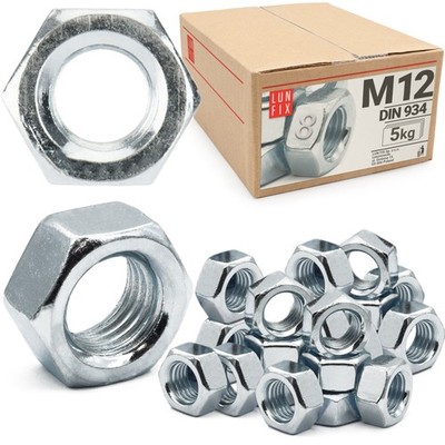 Sechskantmutter M12 DIN 934 Festigkeit 8 verzinkt ~325 Stk. 5 kg