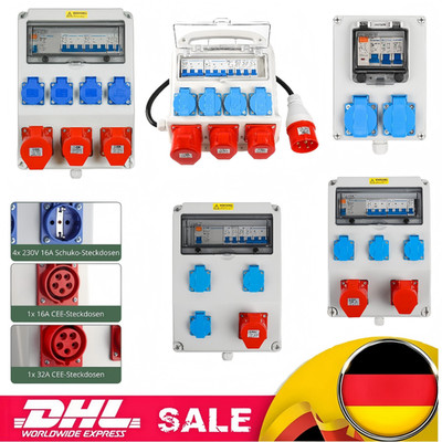 BAUSTROMVERTEILER WANDVERTEILER KOMPLETT VERDRAHTET 32A 16A 230V 400V MIT CEE