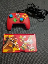 Super Mario PowerA Nano Controller And Came Card Case Bundle