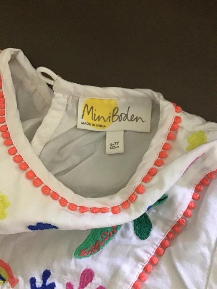 Mini Boden Marine Life túnica bordada y leggings coral talla 7 Foto 3 de 4
