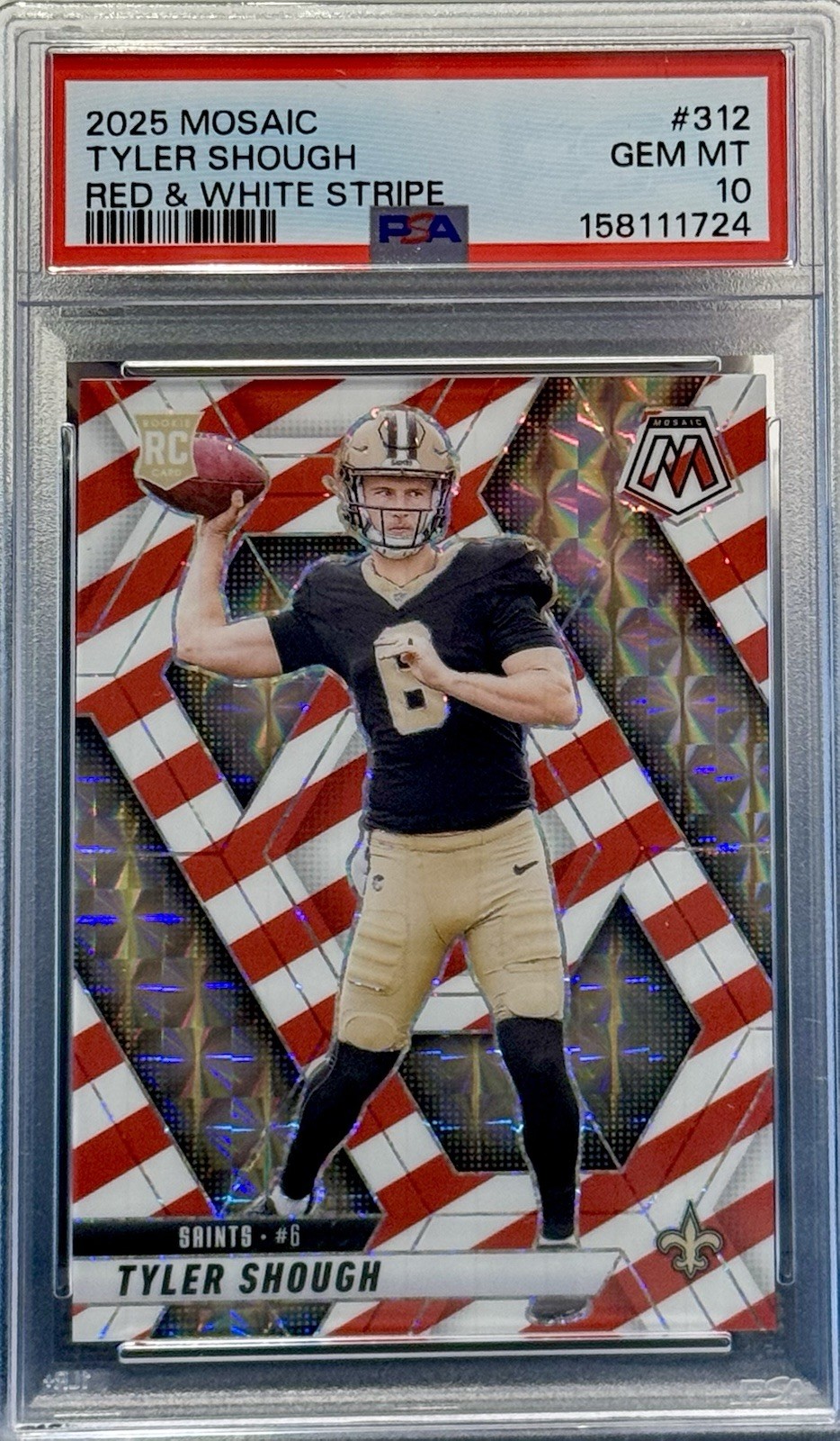Tyler Shough Panini Mosaic #312 Red & White Stripe