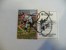RANDY JONES PADRES CY YOUNG WINNER AUTOGRAPHED BALLPARK BBQ CARD #2 RARE!