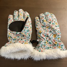 Hanna Andersson Winter Gloves Girls SM Small Insulated Faux Fur Lined Floral