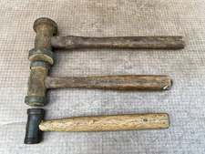 3 VTG Leather Tip Hammers 1920's Weyhing Bros & Co Detroit Badge Make Tools Rare