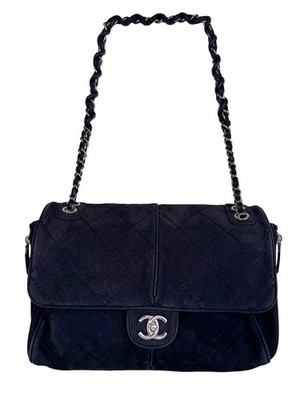 CHANEL TIMELESS CLASSIC DARJEELING  FLAP BAG IN BLACK CHANEL NUBUCK