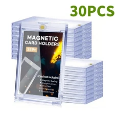 30 pack Magnetic Card Holders Trading Sports 35pt One-Touch UV Protection Cover