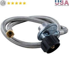 Heavy Duty Braided Stainless Steel Regulator Hose 3ft Propane Tank Connection US