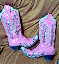 CIRCLE G BY CORRAL Embroidery Snip Toe BOOT 7.5 M PINK