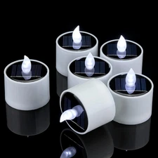 6PCS Solar Tea Lights, Waterproof Rechargeable LED Flameless Tealight C