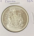 1964 Uncirculated Canada 50 Cents Half Dollar 0.8000 Silver ASW 0.3 Oz Free Ship