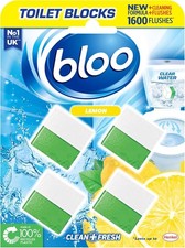 New Bloo Toilet Blocks Pack of 4 Toilet Limescale Remover Cistern Block Toilet