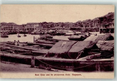 13946734 - Singapore Boat Quay and its prosperous State Hafen Ruderboot Schff