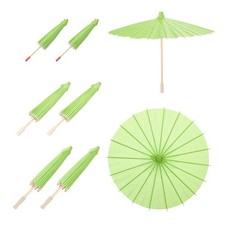 6 Pcs Paper Umbrellas ,8"/12"/18"Paper Parasol Umbrella for Wedding,Green