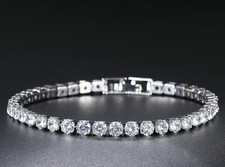 Real Moissanite Tennis Bracelet for Women 925 Sterling Silver Wedding Jewelry 
