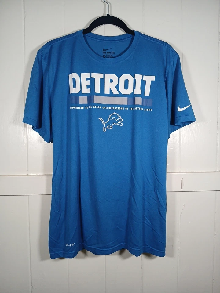 Мужская футболка Nike Detroit Lions синее оборудование NFL XL Dri-Fit синий спортивный покрой - Изображение 2 из 4