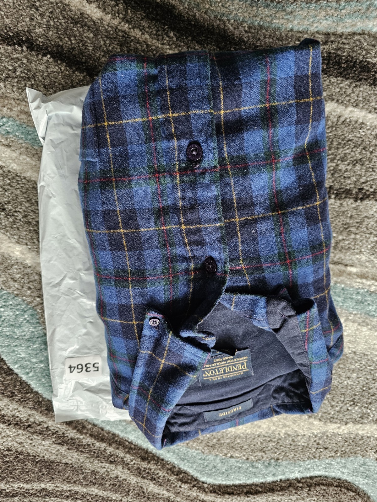 Pendleton Fireside Button Down Shirt Wool Blue Me… - image 6