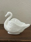 Vintage Mid Century Imperial Milk Glass Swan Mint, Nut, Novelty Dish Bowl