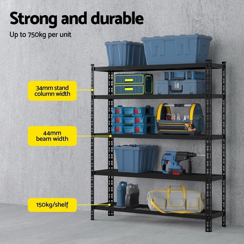Giantz 1.8M Garage Shelving Warehouse Rack Pallet Racking Storage Shelves Steel - Picture 5 of 8