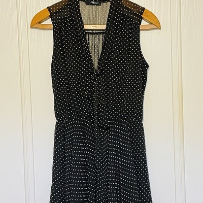 Ladies Jane Norman Dress U.K. Size 10 Black And Brown  Polka Dot Short Flirty