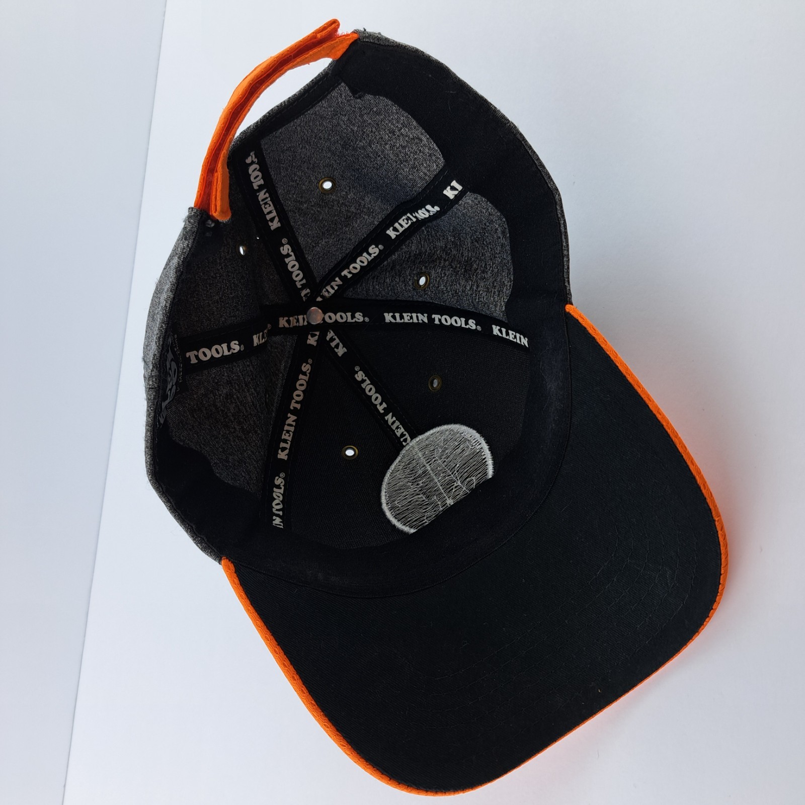 Klein Tools Hat Adjustable StrapBack Gray Orange … - image 8