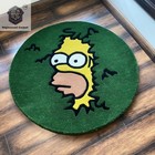 Homer Simpson Back Into Bushes Hand-Tufted Rug.