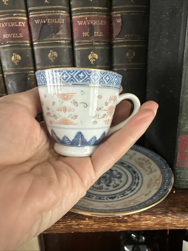 Vintage Chinesische Reiskorn Augen Porzellan Teetasse & Untertasse - Bild 9 von 9