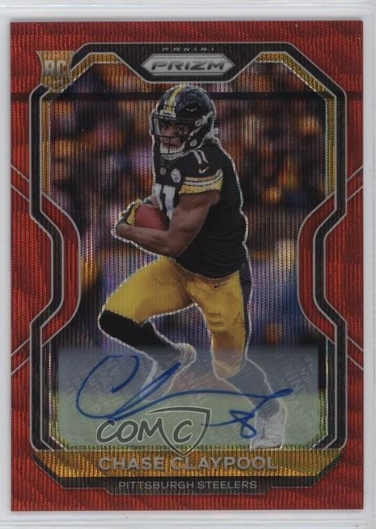 2020 Panini Prizm Rookie Red Wave Auto 142/149 Chase Claypool #392 RC
