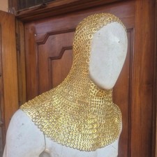 Chainmail Coif Hood  Medieval Armor Head Cover Cosplay Larp Renaissance Costume