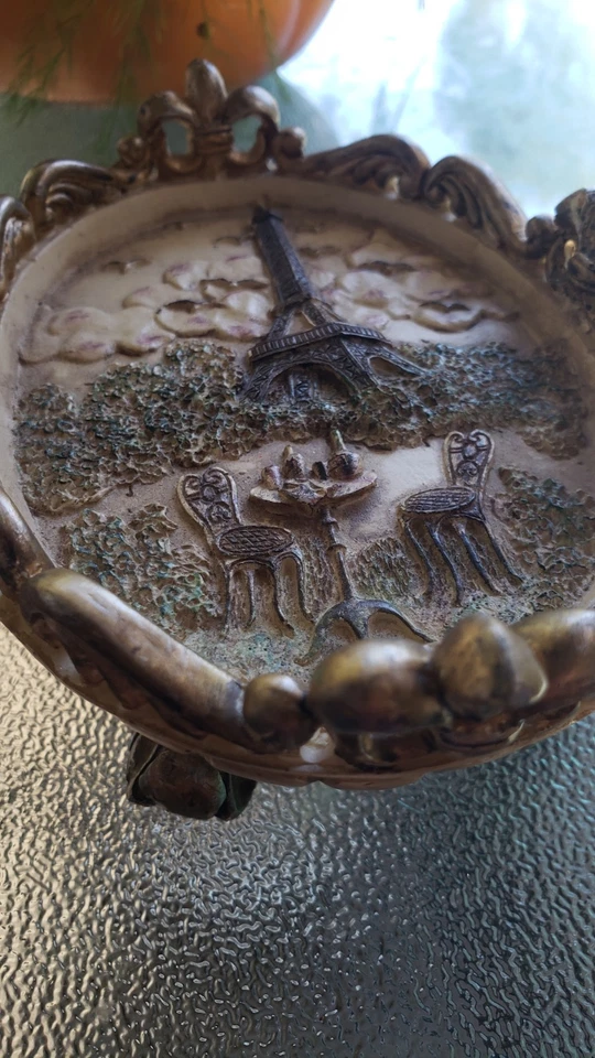 Jabonera vintage París Torre Eiffel 3D pedestal romántico Foto 3 de 4