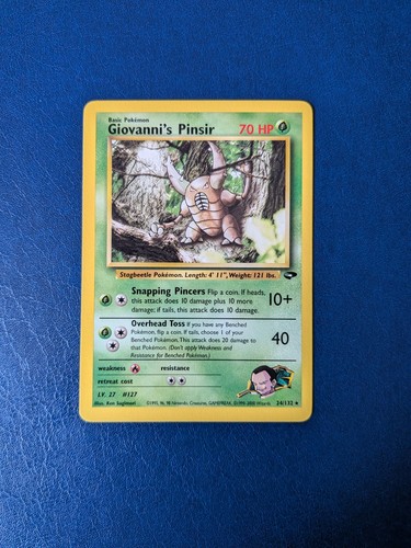Pokémon TCG Giovanni's Pinsir 24/132 Gym Challenge Unlimited WOTC Card