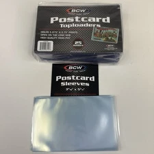 BCW Postcard (25) 5.875” x 3.75” Toploaders + (25) 3 11/16”  x 5 3/4” Sleeves