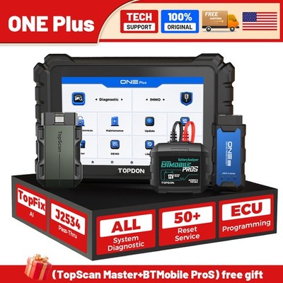 TOPDON ONE Plus J2534 ECU Programming Bi-Directional OBD2 Scanner IMMO CAN-FD