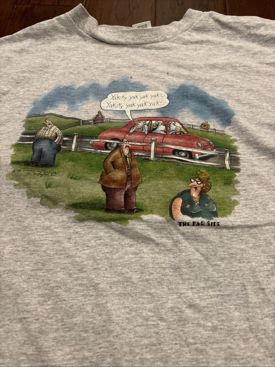 The Far Side Comic Shirt 1986 Yak Shirt Vintage Logotel Far Side-Made In USA-XL View 3