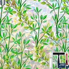 Static Cling Privacy Window Film Non-Adhesive Stained Glass UV Blocking New