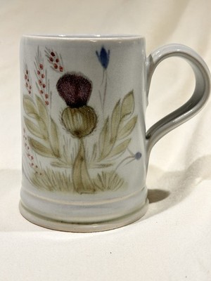 Vintage Buchan Mug Hand Painted Stoneware Thistleware Portobello Scotland