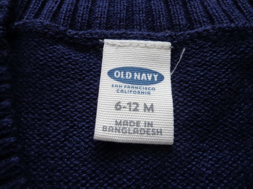 OLD NAVY girl's NWT sz 6-12 MO navy blue v-neck long sleeve cardigan/sweater - Picture 2 of 4