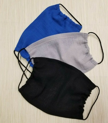 Super Breathable 1-Layer Soft Gauze Face Mask 100% Cotton Washable Adult Kids - Picture 3 of 32