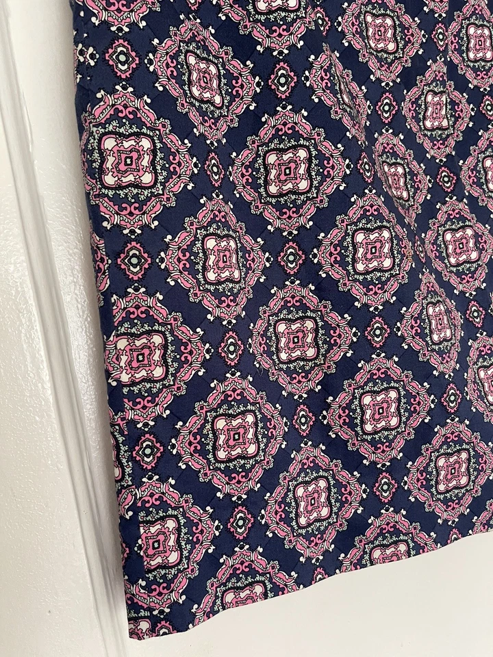 J Crew карандаш юбка темно-синий с геометрическим узором размер US8 UK12 V G C - Изображение 3 из 4