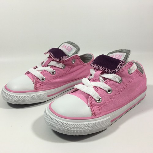 Baby Girls Converse All Star Pink Double Tongue Trainers Shoes Size UK 6 - Picture 7 of 12