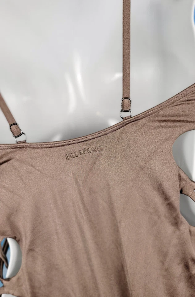 BILLABONG Womans One Piece TAUPE Cut Out Sides Adjustable Straps size Sm - Image 3 of 4